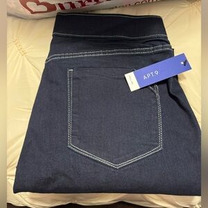 Apt. 9 Dark Blue Women's Jeggings with Contrast Stitching